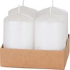 Kép 1/2 - Gyertya MagicHome Karácsonyi, 4,8x8 cm, henger alakú, csomag 4 db, fehér, csillámos, adventi
