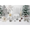 Kép 2/3 - Gyertya MagicHome Karácsonyi, 4,8x8 cm, henger alakú, csomag 4 db, ezüst, csillámos, adventi