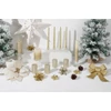 Kép 2/3 - Gyertya MagicHome Karácsonyi, 4,8x8 cm, henger alakú, csomag 4 db, pezsgő színű, csillámos, adventi
