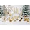 Kép 2/3 - Gyertya MagicHome Karácsonyi, 4,8x8 cm, henger alakú, csomag 4 db, arany, csillámos, adventi