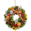 Kép 1/3 - Koszorú MagicHome Nature, függő, őszi, narancssárga, masnival, 30 cm