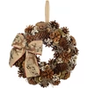 Kép 1/3 - Koszorú MagicHome, karácsonyi, természetes, függő, masnival, 30 cm