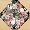Kép 2/3 - Koszorú MagicHome, karácsonyi, függő, rózsaszín-narancssárga, 25 cm