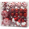 Kép 1/8 - Gömbök MagicHome Karácsony, készlet, 47 db, piros, vegyes, karácsonyfára