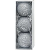 Kép 1/3 - Gömbök MagicHome Karácsony, készlet, 3 db, ezüst, karácsonyfára, 10 cm