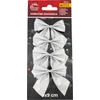 Kép 3/4 - Dekoráció MagicHome Karácsony, masni, ezüst, csomag 4 db, 9 x 9 cm