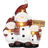 Kép 1/3 - Dekoráció MagicHome Karácsony, hóemberek, LED, 15.6x35.8x41 cm
