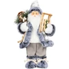 Kép 1/3 - Dekoráció MagicHome Karácsony, Mikulás szánkóval, fehér-szürke, 45 cm