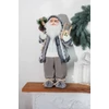 Kép 3/3 - Dekoráció MagicHome Karácsony, Mikulás szánkóval, fehér-szürke, 60 cm