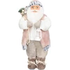 Kép 1/3 - Dekoráció MagicHome Karácsony, Mikulás, ajándékkal, rózsaszín-barna, 46 cm