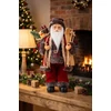 Kép 2/3 - Dekoráció MagicHome Karácsony, Mikulás, ajándékkal, piros, 30 cm