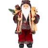 Kép 1/3 - Dekoráció MagicHome Karácsony, Mikulás, ajándékkal, piros, 46 cm