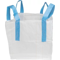 BigBag zsák TOF4, 70x70x70 cm, PP, 4 fül, fehér, lapos aljú zsák, max. 800 kg