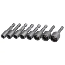 Lev Stahlberg bit-dugókulcs adapter készlet 8 részes 1/4˝ hatlapú 5,6,7,8,10,11,12,13mm, mágneses, CrV (C/9)