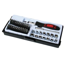 Lev bit és adapter készlet 36 részes, 1/4˝ mágneses, CrV