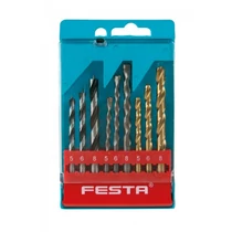 Lev Festa fúrószár, fémcsigafúró készlet TIN 5/6/7mm, 9 részes, fém-inox, fa, kőzet