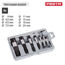 Lev Festa Törtcsavar kiszedő készlet 8 részes  (C/9)