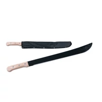 Lev bozótvágó kés 710mm, íves, kőrisfa nyél, tartóval