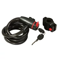 Lev biciklizár, kerékpár zár 150cm, átmérő 8mm, 2 kulcsos