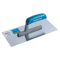 Lev Festa fogazott glettvas 280x130mm, rozsdamentes, inox, Festa felirattal E4 (B/12)