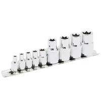 Lev dugókulcs készlet 1/2˝és 1/4˝, 9 részes, Torx, CrV