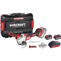 Készlet Worcraft CAG-S20LiBM, sarokcsiszoló 125 mm, ShareSYS, 2x 4.0 Ah akkumulátor + töltő, szénkef