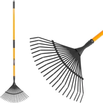 Levélgereblye Strend Pro LR002AF, 22 fogú, legyező, 1500 mm üvegszálas nyél