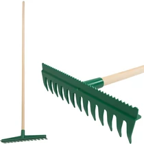 Simító gereblye R140, 13 fogú, műanyag, simító éllel, 160 cm nyél