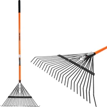 Levélgereblye Strend Pro, 24 fogú, 58 cm, legyező, 120 cm üvegszálas nyél