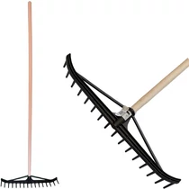 Szénagereblye Longbow, 16 fogú, műanyag, levélhez, fa nyél