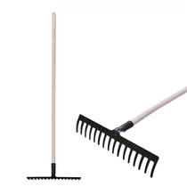 Gereblye Strend Pro Premium R-606, 16 fogú, kovácsolt, fa nyéllel