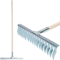 Gyepgereblye Strend Pro R108A.WH, 16 fogú, levegőztető, gyepszellőztető, fa nyél