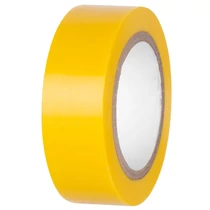 Szalag E180YEL, sárga, szigetelő, ragasztó, 19 mm, Hossz: 10 m, PVC
