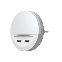 Lámpa LEDVANCE LUNETTA® USB, LED konnektorba dugható, 2x USB töltőport, 3lm, 3000K, nappal-éjszaka é