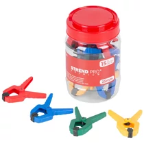 Szorító Strend Pro Premium DT825, rugós, vegyes színek, dobozban 15 db, 1"/25 mm