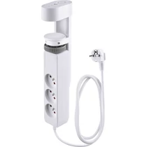 Kábel Strend Pro, 1,4 m hosszúságú, hosszabbító, 6 az 1-ben, 3x aljzat, 2x USB-A, 1x USB-C, asztalra