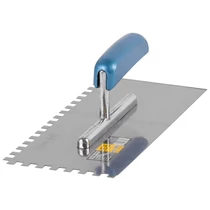Simító Strend Pro 0812.010CS BlueLine, fa nyél, 280x130 mm, 8 mm-es fogazású, WoodHand, acél