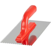 Simító Strend Pro Premium, REDhand, műanyag nyél, 270x130 mm, 4 mm-es fogazású, 0,7 mm, rozsdamentes