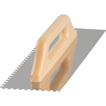 Simító Strend Pro Premium, HardWood, fa nyél, 380x130 mm, 6 mm-es fogazású, 0,7 mm, egyenes, rozsdam