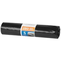 Zsákok Strend Pro, 280 literes, építési hulladékhoz, fekete, csomag 5 db, extra erős