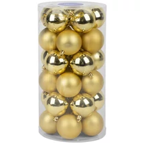 Gömbök MagicHome Karácsony, 30 db, arany, vegyes, karácsonyfára, 6 cm