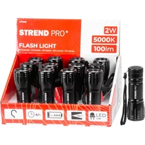 Zseblámpa Strend Pro Flashlight FL004, COB 100 lm, alumínium test, 3xAAA, csomag 12 db