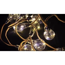 Füzér Strend Pro Solar Bulb, 10x LED, izzó alakú, napelemes, Hosszúság: 3,8 m