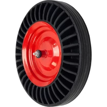 Kerék Strend Pro Premium Fortis BLACK, talicskához, tömör gumi, pótalkatrész, tengellyel