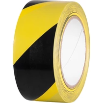 Szalag Strend Pro, 50 mm, Hossz: 33 m, PVC, ragasztó, figyelmeztető, sárga/fekete