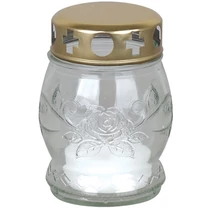 Mécses Grave, átlátszó üveg, 6-8 óra, 25 g, 10 cm, sírra
