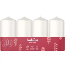Gyertyák Bolsius Pillar Advent Karácsonyi, fehér, 48/100 mm, csomag 4 db