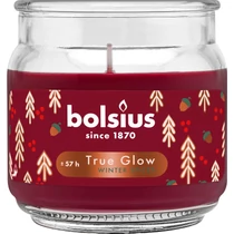 Gyertya Bolsius Large Jar, Winter Spices, illatos, karácsonyi, piros, 100x98 mm, üvegben