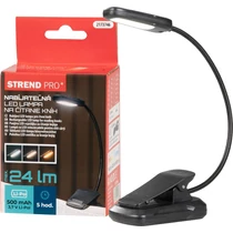 Lámpa Strend Pro, olvasólámpa, LED, USB, 24 lm, 3 színárnyalat, szabályozható fényerejű, újratölthet