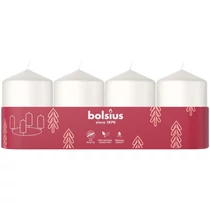 Gyertyák Bolsius Pillar Advent, fehér, 60x40 mm, csomag 4 db